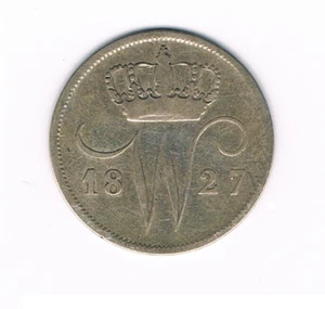 10 cent 1827 Brussel Willem I Nederland / Belgie Zilver / Ag - Foto 1 di 2