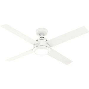 DC Ceiling fan with LED Lighting Hunter Greta White 52" Fan with Remote control - Picture 1 of 8