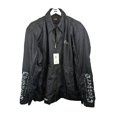 Chaqueta de motocicleta de colección para hombre negra XL Orange County Chopper acolchada bordada Foto 1 de 4