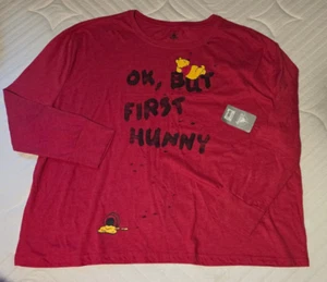 Disney Store Winnie the Pooh OK But First Honey Womens 3X T-Shirt Long Sleeve - Picture 1 of 2