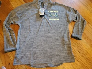 NEW~ Under Armour Boys long sleeve Pullover Shirt Size YMD medium heat gear Grey - Picture 1 of 6
