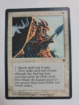 MTG Magic The Gathering Card Icatian Infantry Summon Soldiers White Fallen Empir - Image 1 of 2
