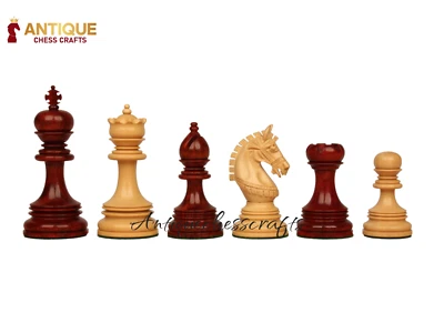 4.4" King Chetak Luxury Chess Pieces Only Set -  Budrose Wood- Boxwood - Image 1 of 4