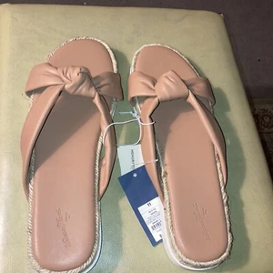 Universal Threads Open Toe Tan Knotted Espadrille Sandals New - Picture 1 of 12