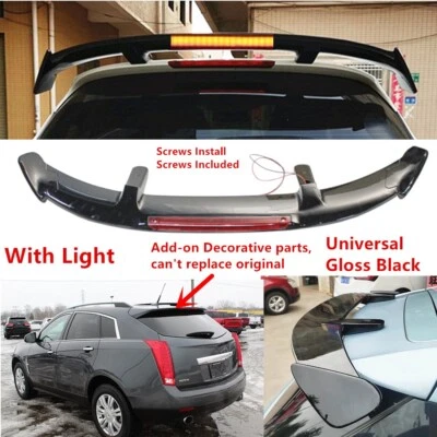 W/ Light Universal Fit For 2010-2016 Cadillac SRX Rear Window Roof Spoiler Wing - Image 1 of 4