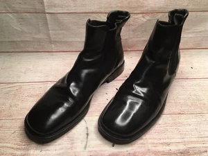 Prada Mens Black Leather Chelsea Boots Sz. 10 - Picture 1 of 9