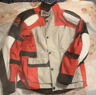CFMOTO Red and Black Waterproof Motorcycle Riding Jacket With Pads. Medium - Image 1 of 4