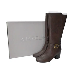 AEROSOLES Boots Womens Size 11M Patience Dark Brown Combo Knee High Block Heel - Picture 1 of 12