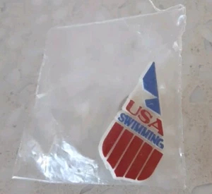 Vintage USA Swimming Pin 1984 Olympics New Sealed Free Shipping - Picture 1 of 2