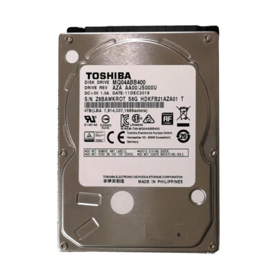 Toshiba 4TB MQ04ABB400 5400RPM 8MB SATA 2.5" Laptop HDD Hard Drive -15mm - Image 1 of 4
