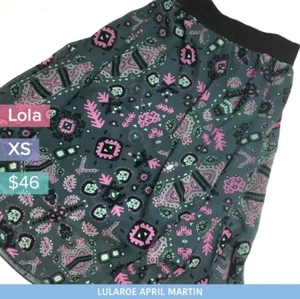 Damen fließender Rock LuLaRoe LoLa mit Stretchbund grau Gr. XS - Bild 1 von 1