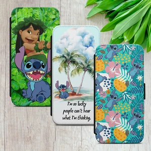 LILO AND STITCH OHANA FAMILY FLIP WALLET PHONE CASE FOR IPHONE SAMSUNG HUAWEI - Picture 1 of 37