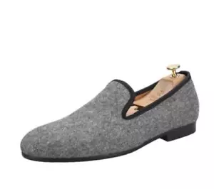 Men's Fashion British Round Toe Slip On Loafers Groom Wedding Party Dress Shoes - Picture 1 of 9