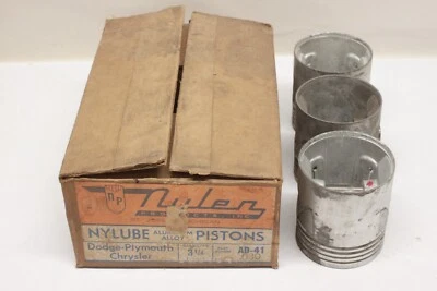 Lote de 3 NORS Dodge Plymouth 218 230 Six Cyl. Pistones de aluminio 3-1/4" .030 AD-41 Foto 1 de 4