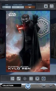 Star Wars Card Trader Topps Chrome 2025 Kylo Ren Blue 150cc Epic - Picture 1 of 2