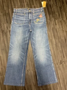 Polo Ralph Lauren Wide Leg Jeans Damen 32 Blumenstickerei - Bild 1 von 4