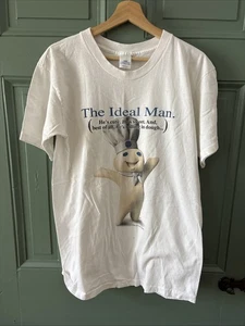 VTG 1996 Pillsbury Doughboy T-shirt LARGE White Ideal Man Logotel Single Stitch - Picture 1 of 13