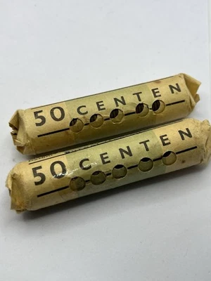 Países Bajos 1964 (1 centavo) UNC 2 X ROLLOS 50 CENTAVOS en cada rollo Foto 1 de 3