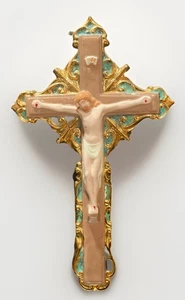 "Crucifijo de cerámica INRI Cruz Jesús clavado en la cruz colgante cristianismo 12""" - Imagen 1 de 10