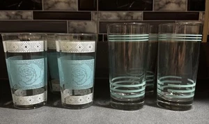 6 vasos vintage turquesa blanco/turquesa excelente estado - Imagen 1 de 11