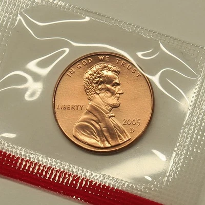 2005 D Satin Lincoln Cent in Mint Cello, Free Shipping - Image 1 of 2