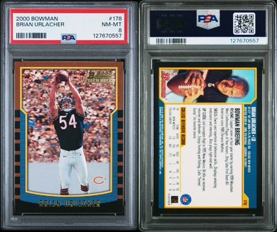 2000 Bowman #178 Brian Urlacher Rookie RC PSA 8 Tom Brady Year - Image 1 of 3