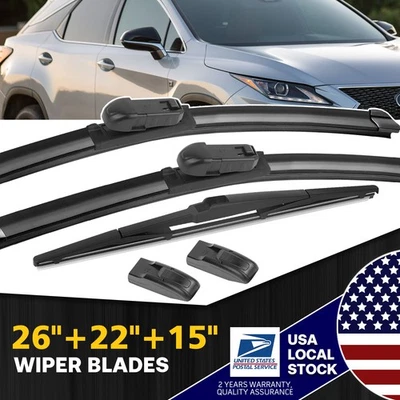 Set of 26"22"15"OEM QUALITY Windshield Wiper Blades Fit For Lexus RX450h 10-2013 - Изображение 1 из 4