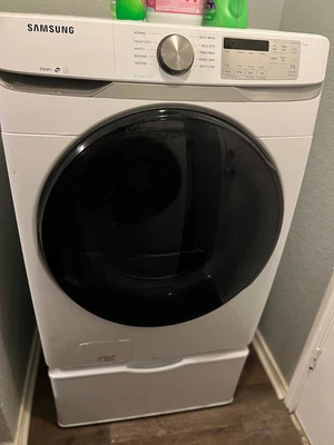 Samsung Front-Load Washer & Dryer Set + Pedestals $550  - Image 1 of 2