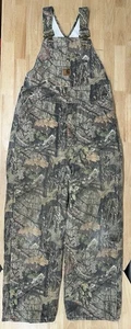 Carhartt Camo Overalls Bibs Double Knee Kids 14 Mossy Oak Break Up Country - Picture 1 of 17