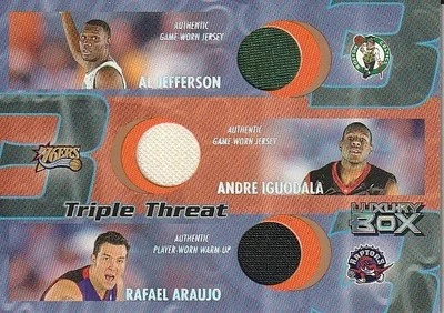 2004-05 Topps Luxury Box Triple Threat Relics 200 Al Jefferson/Iguodala/Araujo - Image 1 of 2