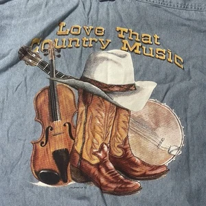 Camisa Western Vintage Won’s Wear Love That Country Music Talla L H-8 - Imagen 1 de 8