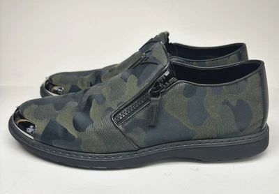 Giuseppe Zanotti Men's Black & Green Camouflage Silver Toe Shoes EUR 44, US 10.5 - Image 1 of 4
