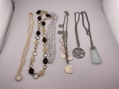 Lot Of 6 Costume Necklaces - Glass Pendant, Marvella Faux Pearls - Image 1 of 4