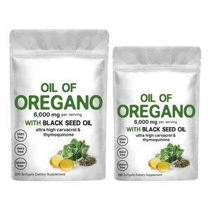 Oreganoöl 180/300 Weichkapseln 2 in 1 Schwarzkümmelöl Immun Antioxidans - Bild 1 von 8