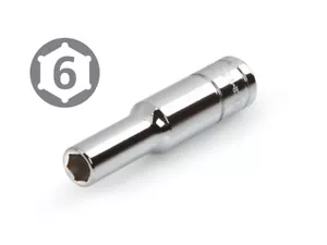TEKTON 11142 1/4-Inch by 5 mm Deep Socket, Cr-V, 6-Point - Picture 1 of 3