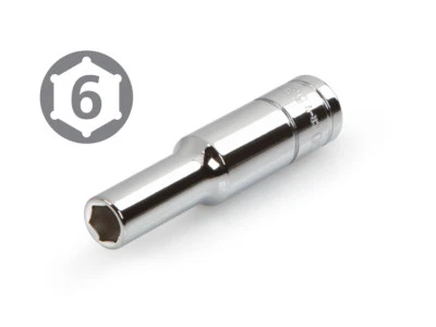 TEKTON 11142 1/4-Inch by 5 mm Deep Socket, Cr-V, 6-Point - Image 1 of 3