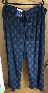 NWT George Men's Relaxed Fit Fleece Sleep Pants Blue w/Tree Motif Sz-2XL(44-46) - Picture 1 of 8
