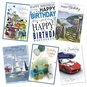 Various Open Birthday Card For Him General Men Male - 7.5"x5.25" - Picture 1 of 57