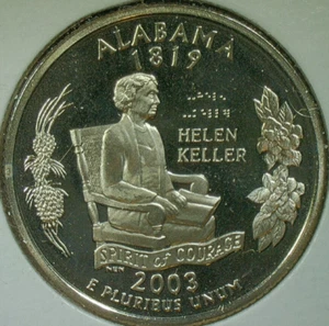 UNITED STATES-2003 "S" CLAD PR ST. QUARTER-.25c-"ALABAMA" KM# 344 UNC/AU - Picture 1 of 3