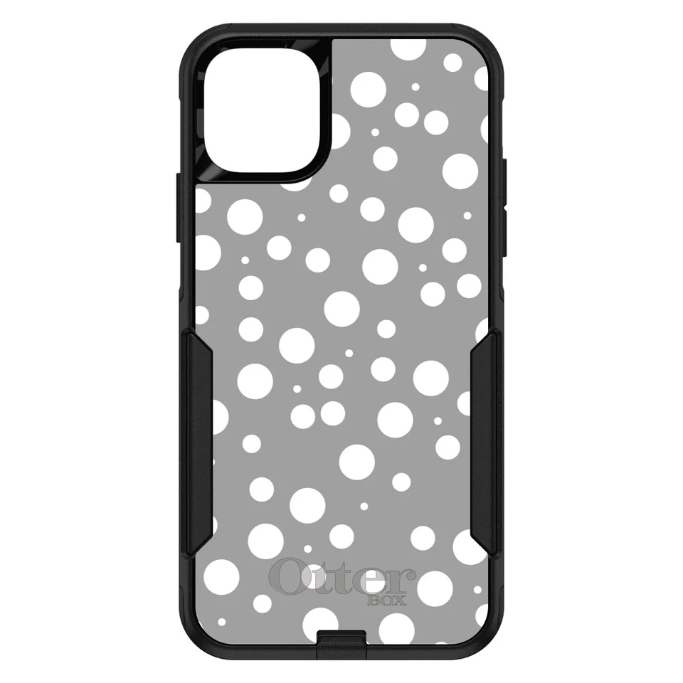 OtterBox Commuter for Apple iPhone (Pick Model) Silver White Bubbles Polka Dot - Image 1 of 1