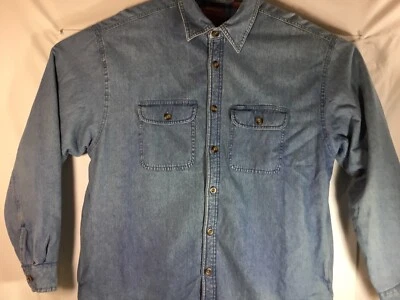 Arrow Work Wear Heavy Duty Denim Shirt Jacket Fleece Lining Men's Size L Large - Image 1 of 4