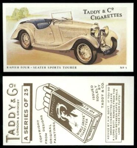 Rapier 4Seater Sports Tourer#5 Motor Cars 1980 Taddy & Co Myrtle Grove Back Card - Picture 1 of 1
