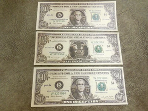 Billete de evento fraudulento 9-11 un dólar de engaño x 2 + elección de cámara de votación - Imagen 1 de 2