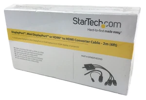 StarTech Mini DisplayPort HDMI Converter Cable 6 ft 2 m DPMDPHD2HD New Sealed - Picture 1 of 5