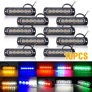 10PCS 12V-24V 6LED Car Truck Emergency Beacon Warning Hazard Flash Strobe Light - Picture 1 of 24