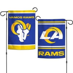 LOS ANGELES RAMS VAMOS RAMS 12"X18" 2 SIDED GARDEN FLAG NEW WINCRAFT 😎🏈 - Picture 1 of 1