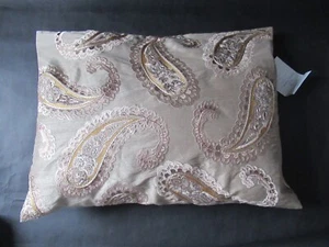 Laura Ashley Embroidered Emperor Paisley Gold/Truffle Cushion Cover - NEW - Picture 1 of 5