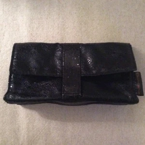 BeautiControl Make Up Bag Case Shimmery Black with Snap Closure 7”w x 4”h x 2”d - Picture 1 of 3