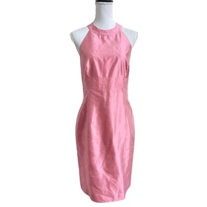 Gianfranco Ferre I 44 US 6 100% Silk Pink Halter Sheath Cocktail Dress Italy - Picture 1 of 10
