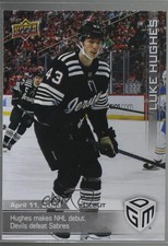 2022-23 Upper Deck Game Dated Moments Debut /1199 Luke Hughes #81